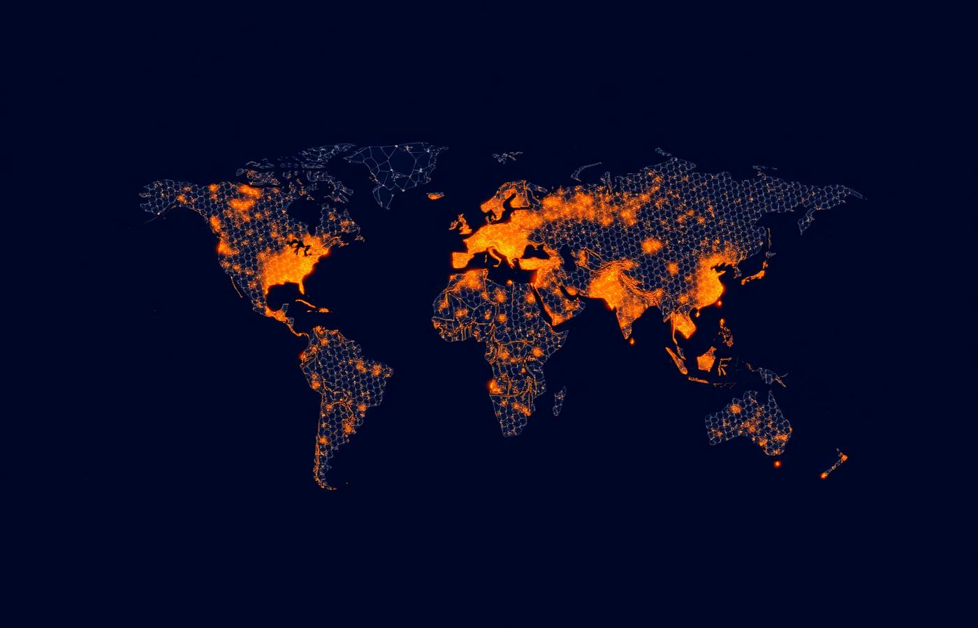 Illustrative coverage map with signal cells highlighted